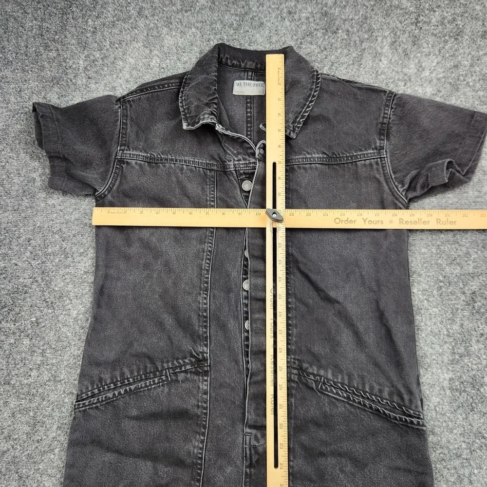 We The Free Coverall Jumpsuit Womens XS Black Short Sleeve Boho - Picture 10 of 16
